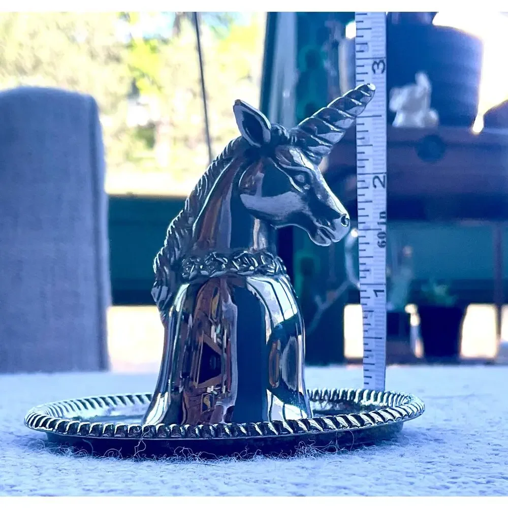 Vintage unicorn ring holder / trinket dish 1970s